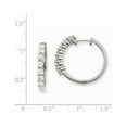thumbnail image 2 of 14k White Gold VS Real Diamond Hinged Hoop Earrings, 2 of 2