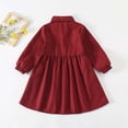 thumbnail image 4 of VNKIDY Girls Kids Collared Gingham Shirt Dress Long Puff Sleeve Button Front Flowy A Line Casual Dress For Daily School Wear Trendy Dress, 4 of 8