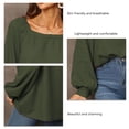 thumbnail image 4 of Women Pullover Sweatshirt Casual Loose Comfortable Fashionable Long Sleeve Female Blouse Green M, 4 of 5