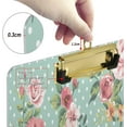 thumbnail image 3 of FMSHPON Vintage Pink Floral Pattern Clipboard Hardboard Wood Nursing Clip Board and Pull for Standard A4 Letter 13x9 inches, 3 of 7