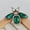 Green, variant on MATROOY Fashionable Baroque rhinestone bee brooch Insect vintage formal wear accessory-green