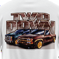 thumbnail image 4 of Rollin Hard men's Two Down Lowrider white classic fit front and back print graphic tee shirt, 4 of 5