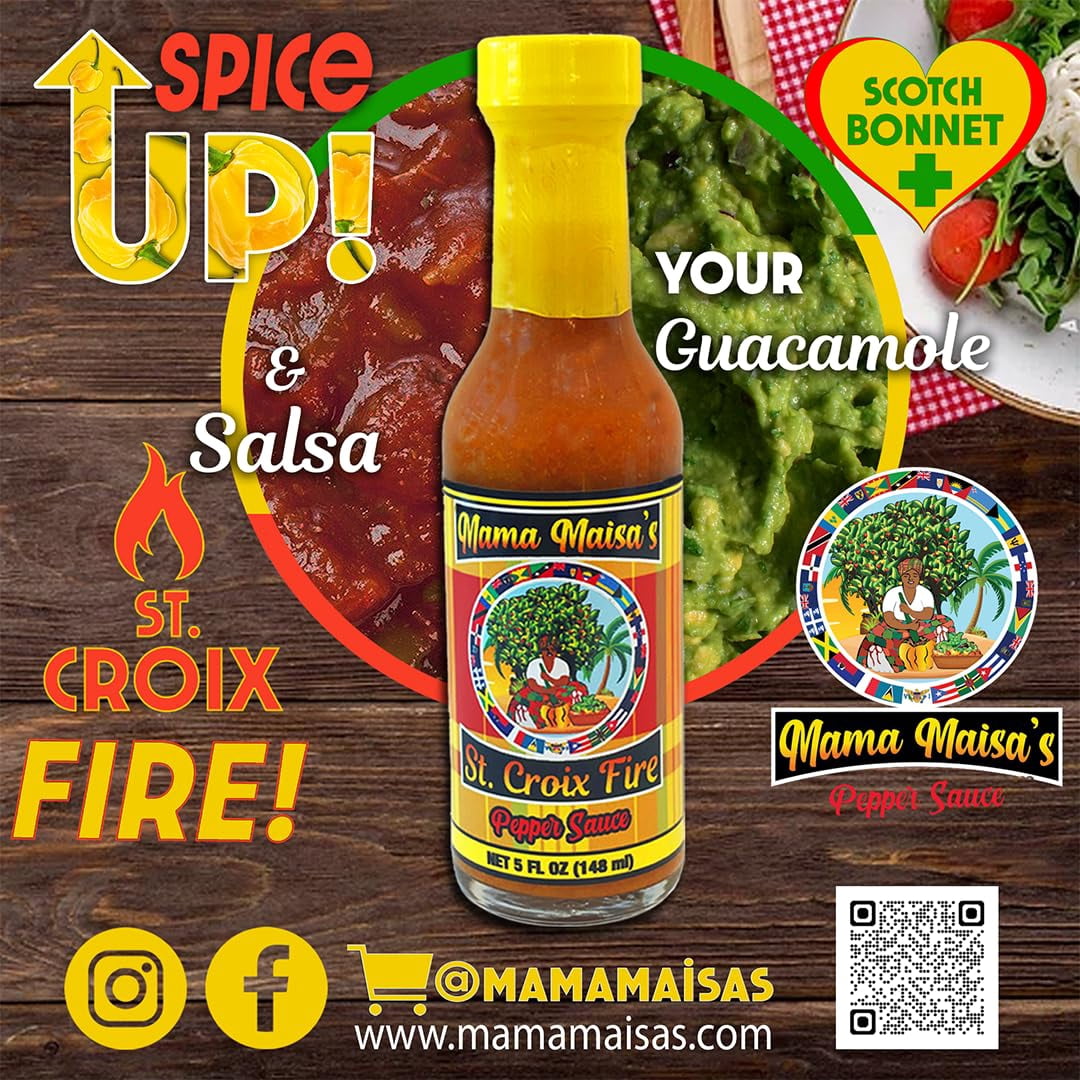 Mama Maisa’s St. Croix Fire Pepper Hot Sauce – Caribbean Scotch Bonnet Flavor Built for Serious Heat Lovers, 3 Pack, 15 fl oz