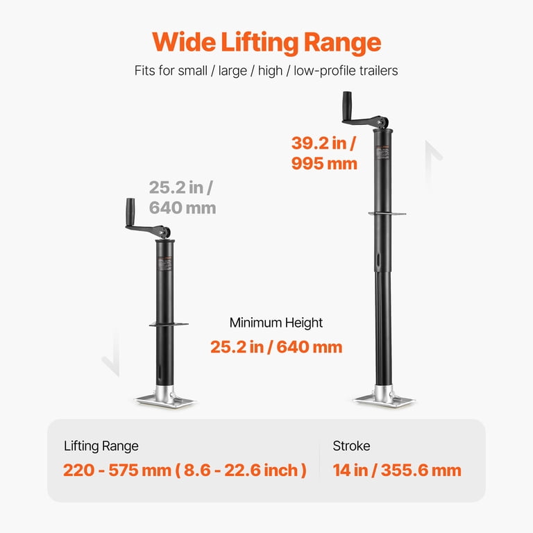 KFFKFF Trailer Jack, 2000 lbs Load, A-Frame with Handle photo 5