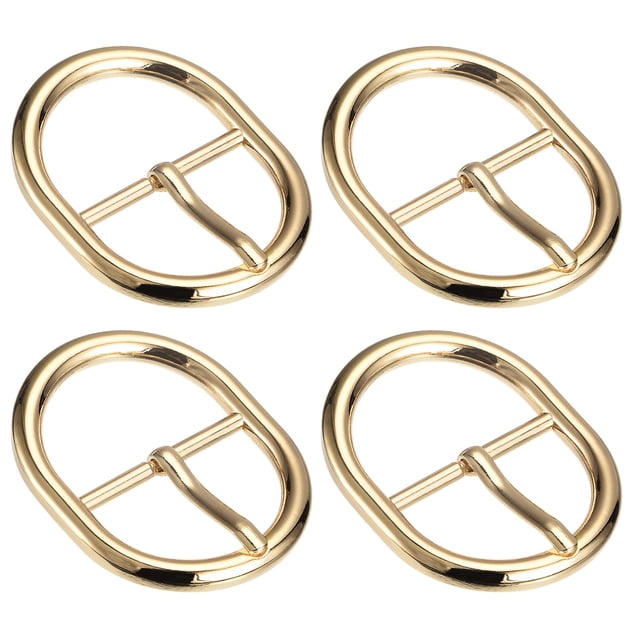 Metal Rodillo Hebilla, 4uds 1 2/7 Pulgadas Único Diente Cinturón Hebilla Ovalado Central Barra Hebillas para Cuero Artesanía Accesorios, Oro