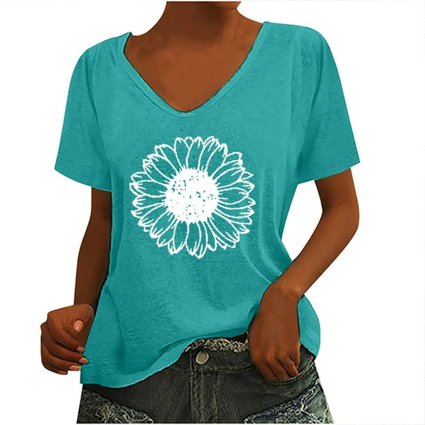 Camiseta sin mangas con cuello en V y estampado informal elegante para mujer OAVQHLG3B Store lin121212