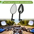 thumbnail image 2 of Unique Bargains Universal Motorcycle Rear View Mirrors Adjustable Bar End Side Mirrors Mount Aluminum Plastic 1 Set Black White M8 Prismatic Shape, 2 of 6