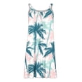 thumbnail image 7 of Gamivast Sundress for Women Loose Fit Crew Neck Mini Dress Sleeveless Beach Dress White Blue Watercolor Leaf Print for Summer Vacation Wear, 7 of 7