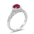 thumbnail image 3 of Halo Promise Round Ring Ruby CZ 925 Sterling Silver Size 5, 3 of 3