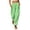 *Green, variant on Women's Striped Straight Leg Pants , Summer Vacation Beach Trousers For Women , Ladies' Lightweight Pull On Pants with Pockets, Army Green , S-3XL