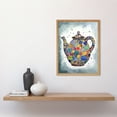 thumbnail image 2 of Colourful Teapot Folk Art Kitchen Art Print Framed Poster Wall Decor 12x16 inch, 2 of 5