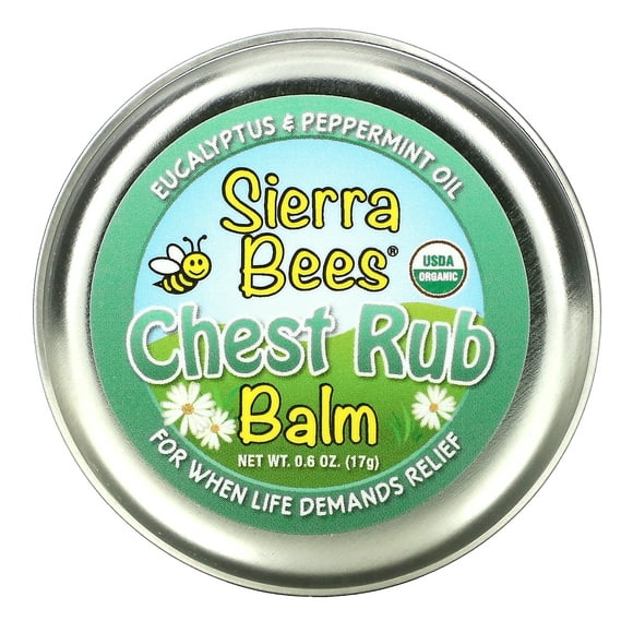 Sierra Bees Chest Rub Balm Eucalyptus & Peppermint 0.6 oz (17 g) Pack of 4