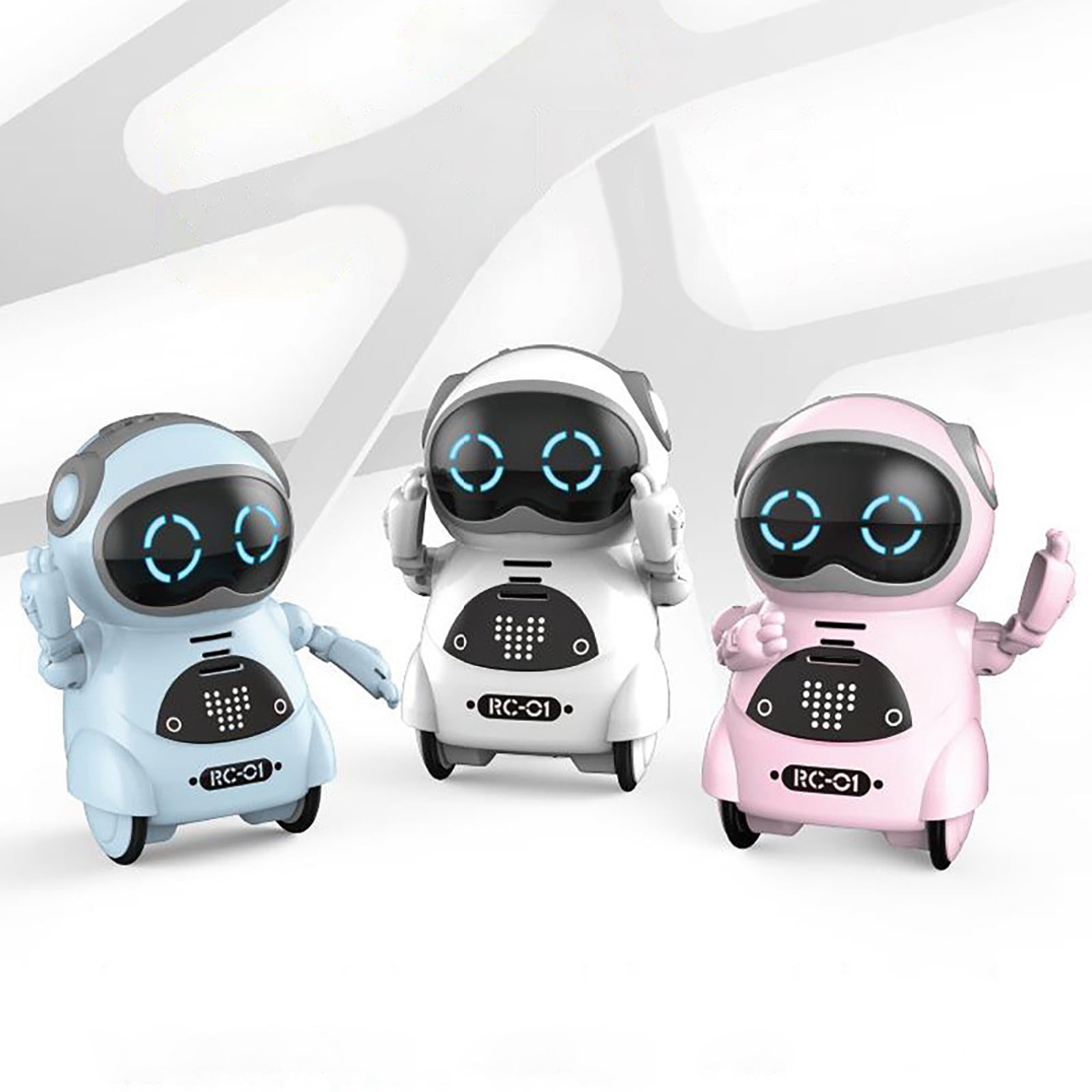Sentmoon Boys Toys Lightweight & Easy to Grip Pocket RC Robot Talking Interactive Dialogue Voice Recognitions Record Singing Dancing Telling Story Mini RC Robot Toys Gift
