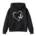 thumbnail image 3 of YUEHUA Valentine's Day Hoodies for Teen Girls Kids Boys Cute Sweatshirt Oversized Long Sleeve Pullover Tops Trendy Preppy Clothes, Size 12-13 Years, 3 of 4