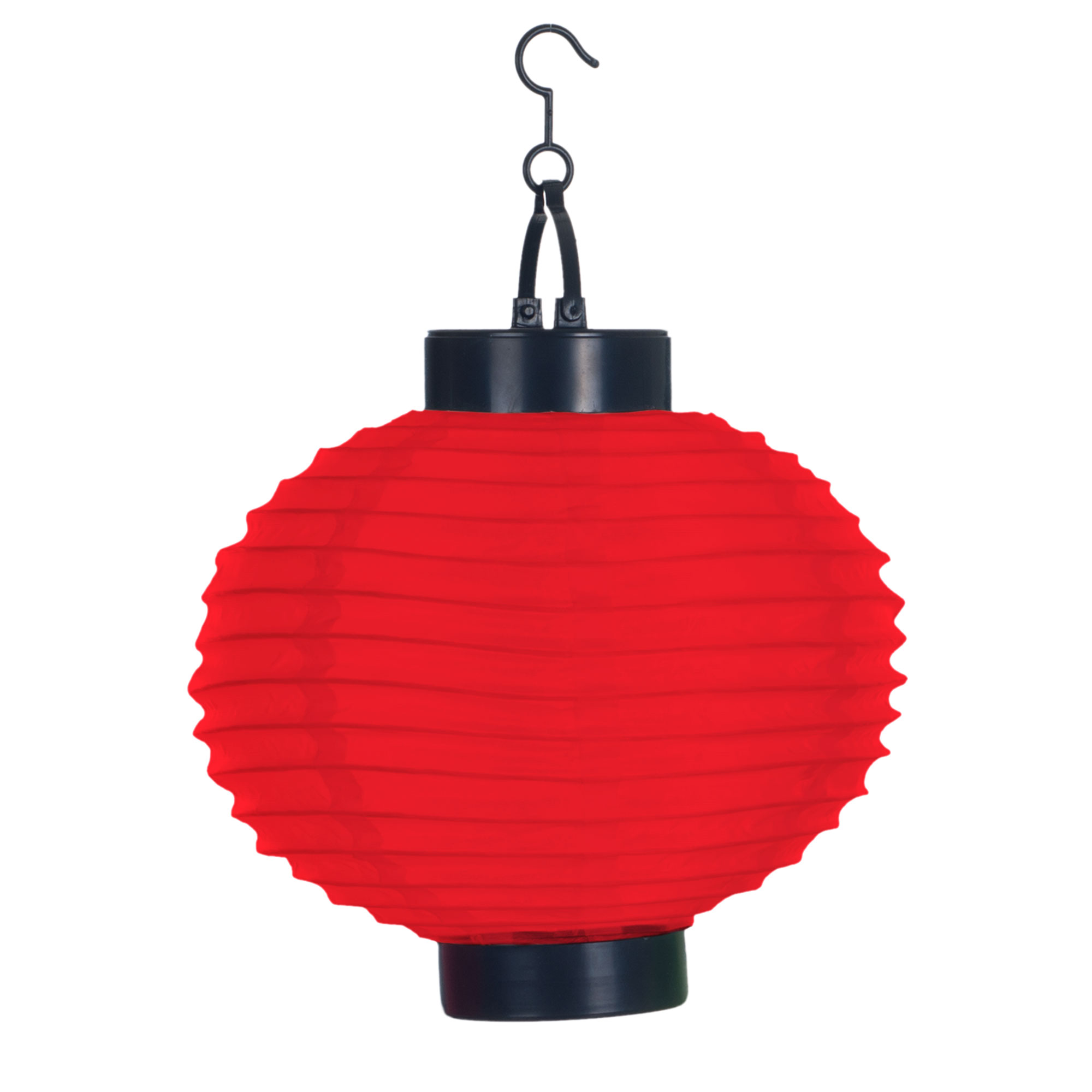 Solar Outdoor Lantern - Hanging Nylon Rechargeable LED Chinese Lighting for Garden, Patio, Gazebo, or Backyard by Pure Garden (Red, Set of 4) - image 2 of 7
