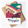 thumbnail image 1 of Cartoon House Landscape Painting Pattern Wedding Cards Congratulations Greeting Envelopes, 1 of 3
