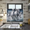 thumbnail image 6 of GZHJMY White Horse Half Window Tier Curtains 24 Inch Blackout Thermal Insulating Kitchen Linen Tier Curtains for Kitchen,Bathroom,Cafe, 6 of 7