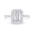 thumbnail image 4 of Rosec Jewels Certified Moissanite Emerald Cut Engagement Ring 2 Carat - Moissanite Halo Ring (6X8 mm, D-VS1 Quality), 18K White Gold, US 12.50, 4 of 8