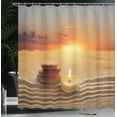 thumbnail image 4 of Ambesonne Boho Shower Curtain, Yoga Candle, 69"Wx70"L, Orange Sand Brown, 4 of 5