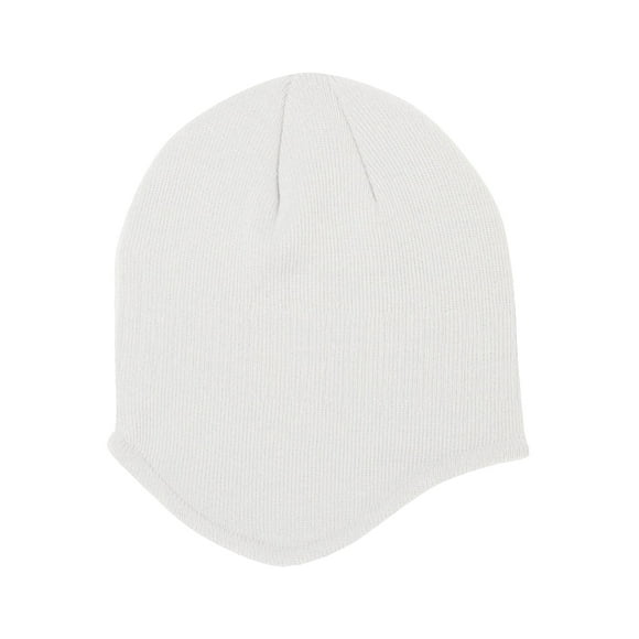 Acrylic Knit Helmet Beanie - White