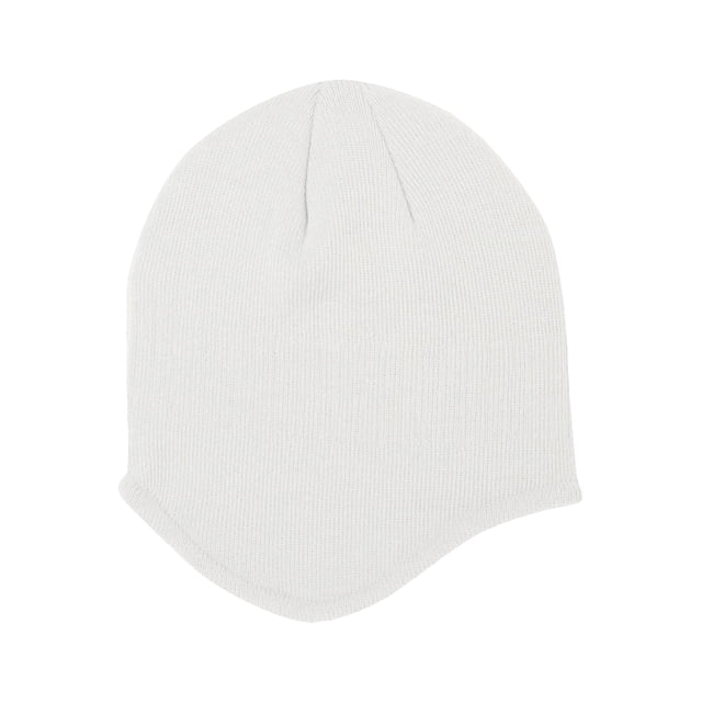 Acrylic Knit Helmet Beanie - White