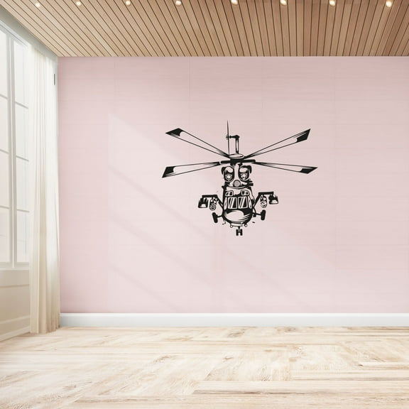 Attack Helicopter Military Helicopter Gunship Atttack Helicopter Types Vinyl Wall Art Wall Sticker Wall Decal Home Kid Room Study Room Boys Girls Room Wall Décoration Design Décor Size (22x30 inch)