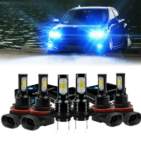 H9 H7 High/Low Beam LED Headlight and H11 Foglight Bulbs for Captive Sport 2008-2011 8000K Ice Blue,6pc