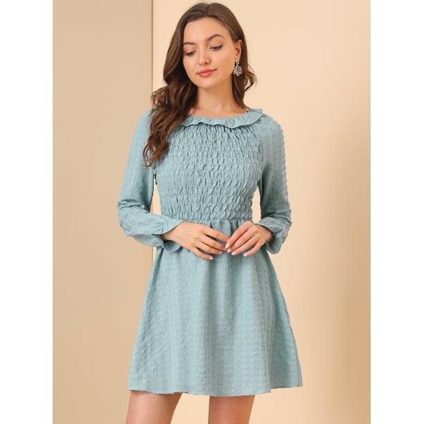 Vestido De Cóctel Allegra K Con Volantes Y Lunares Metálicos - Sin Mangas, Cuello Alto, Dobladillo Asimétrico, Tela Fluida