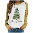 thumbnail image 5 of Fiaer Women Sweatshirts Christmas Plus Size Long Sleeve Pullovers Crew Neck Funny Graphic Loose Fit Casual Trendy Tops Yellow XL, 5 of 5