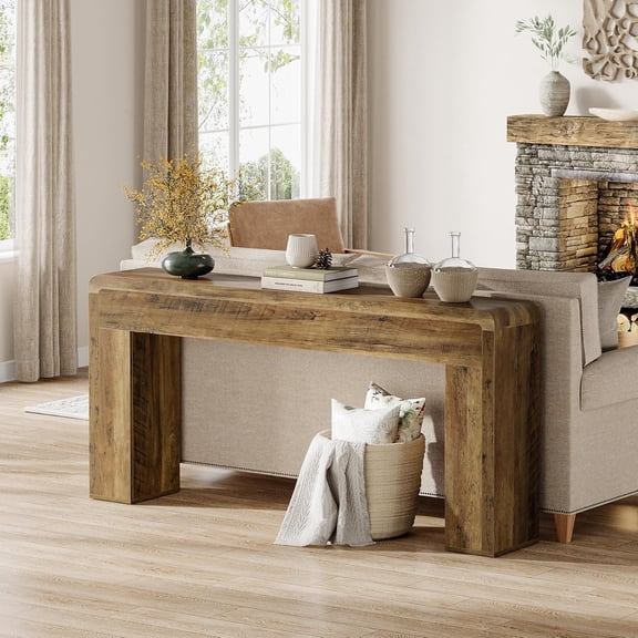 Tribesigns 70.9-Inch Extra Long Console Table, Rustic Wooden Sofa Table Behind Couch for Living Room, Entryway, Hallway, Foyer (Brown)