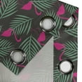 thumbnail image 4 of Ambesonne Flamingo Grommet Curtain, Zoo Animals in Pink, 50" x 96", Hot Pink Green Black, 4 of 6