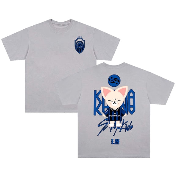 Stray Kids SKZ Karma I.N Merch T-shirt Crewneck Short Sleeve Cotton Tee Women Men Streetwear Tops