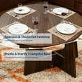 thumbnail image 6 of Modern Farmhouse Round Dining Table for 4 – 43" Space-Saving Wooden Pedestal Table – Sturdy Cross Base – Perfect for Dining Room, Living Room, Apartment – Classic Natural Finish, 6 of 7