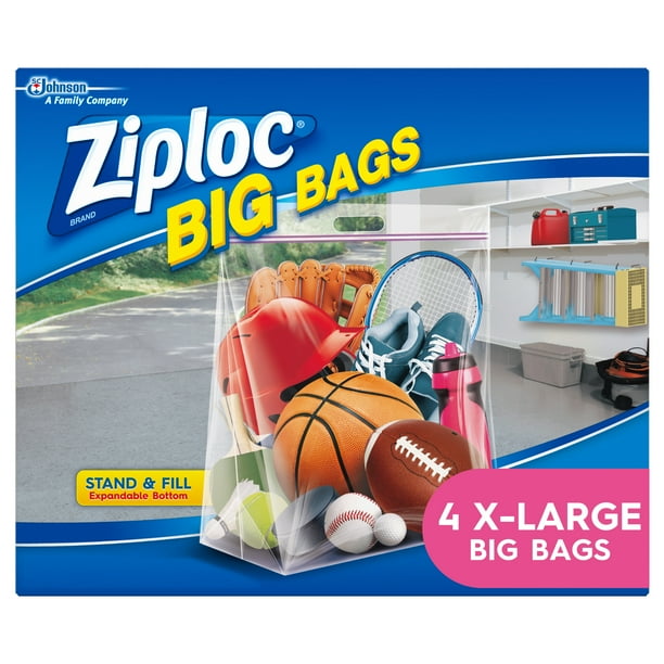 Ziploc Brand Big Bags, XL, 4 Count