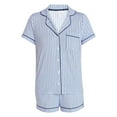 thumbnail image 5 of Joyspun Women's Dreamy Soft Collection Notch Collar Top and Shorts Pajama Set, 2-Piece, Sizes XS-3X, 5 of 8
