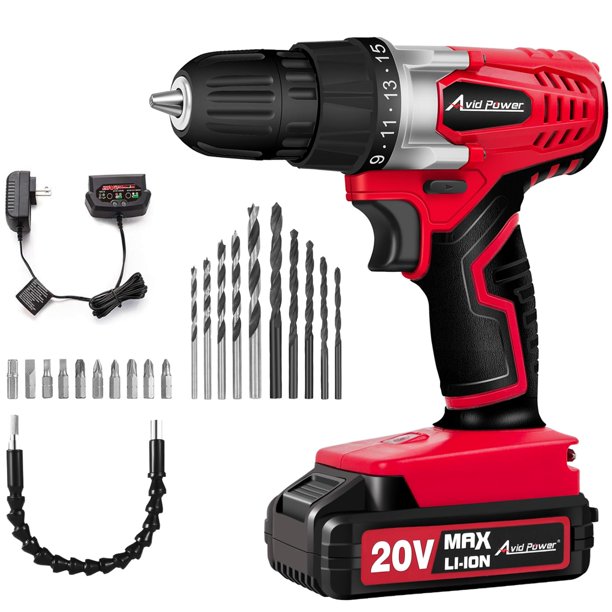 Juego de taladros inalámbricos AVID POWER 20V MAX de iones de litio 1.5Ah