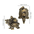thumbnail image 2 of FRCOLOR 2pcs Mini Brass Figurines Vintage Brass Statues Brass Dragon Turtle Ornament Brass Desktop Ornament, 2 of 8