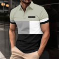 thumbnail image 2 of Yiaimeir ‌Men's Stand Collar T-shirt Fashion Summer Short Sleeve‌ Top, 2 of 4