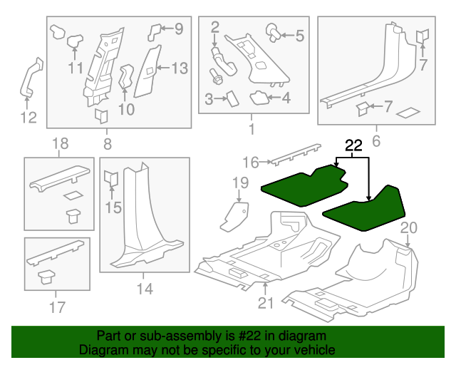 Car & Truck Interior Parts Auto Parts & Accessories 19210635 GM Front