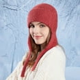 thumbnail image 6 of Sinpiling Winter Hats for Women Beanies with Ear-Flaps Straps Fleece Wool Knitted Thermal Warm Outdoor Ski Snow Solid Cap & Hat, 6 of 6
