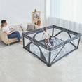 thumbnail image 7 of Yobear Baby Playpen, Foldable Playpen for Babies and Toddlers, Indoor & Outdoor Baby Activity Center with Visible Breathable Mesh, Portable Play Yard with 2 Handlers+50 Balls-50”×50”(Black), 7 of 7