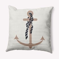 Simply Daisy 16" x 16" Anchor and Rope Nautical Indoor/Outdoor Throw Pillow