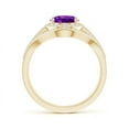 thumbnail image 2 of ANGARA Natural Triple Shank Oval 1.6 ct Amethyst and Diamond Halo Ring in 14K Yellow Gold for Women (Size-9x7mm) | February Birthstone, Anniversary, Jewelry Gift for Women | Natural Amethyst Ring, 2 of 8