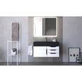 thumbnail image 6 of Castello USA Nile 36" White Wood Floating Vanity with Black Top and Black Trim, 6 of 8