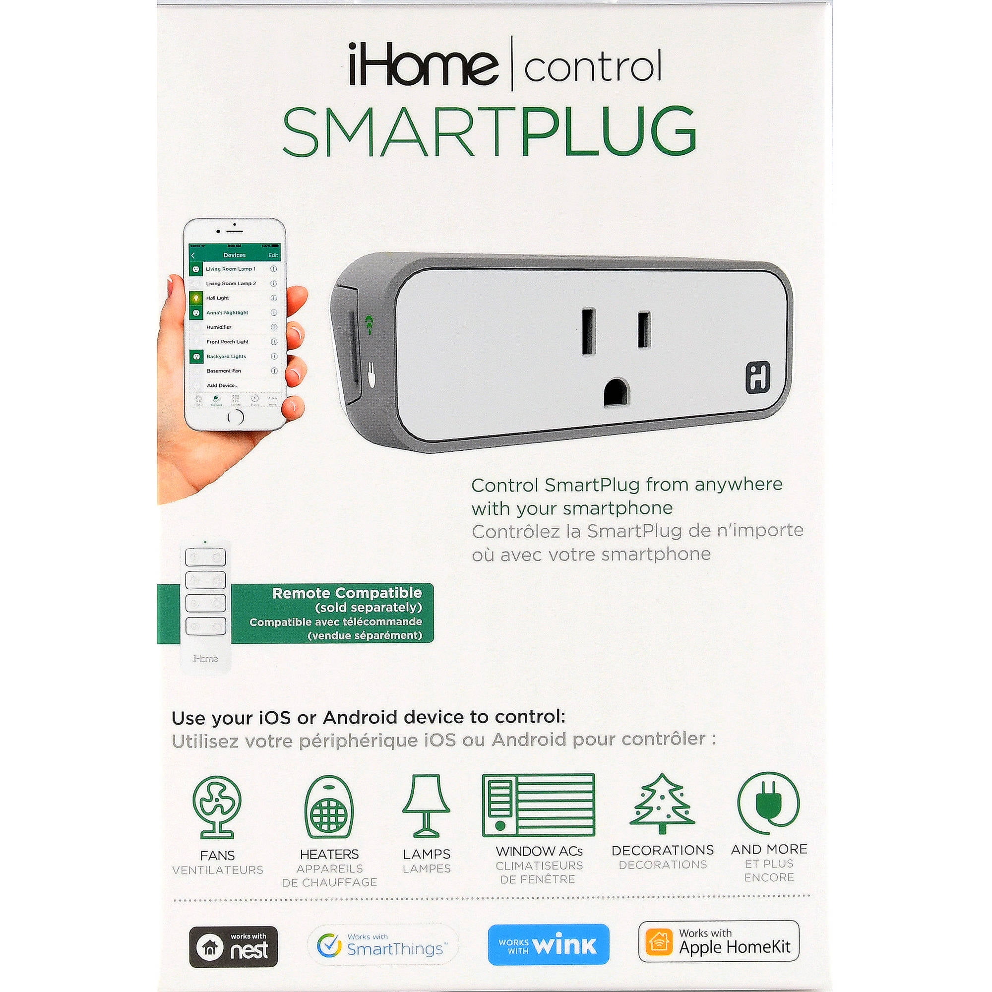 iHome IH-WW117-199W 10 Amp 125 Volt 60Hz Flow Smart Plug for sale online