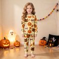 thumbnail image 2 of NOEGOEU 2-9 Years Toddler Boys Girls Halloween Pajamas Kids Long Sleeve Cute Sleepwear Set (Beige,6-7 Years), 2 of 6