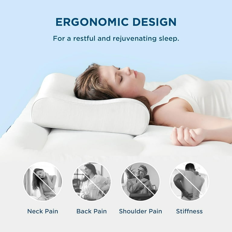 Cozy Comfort Cervical Neck Pillow for Pain Relief Contour Memory Foam Pillows for Sleeping Odorless Ergonomic Pillow Adjustable Orthopedic Neck