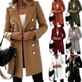 thumbnail image 2 of Manteau en Laine à Double Boutonnage à Manches Longues Automne et Hiver pour Femmes, 2 of 18