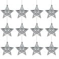 thumbnail image 2 of DAK 12ct Silver Splendor Shatterproof Star Christmas Ornaments 5", 2 of 9
