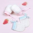 thumbnail image 5 of Baby Boy Girl No Scratch Silk Cotton Mittens Mesh Breathable Drawstring Gloves For Toddler No Scratch Mittens For Unisex, 5 of 9
